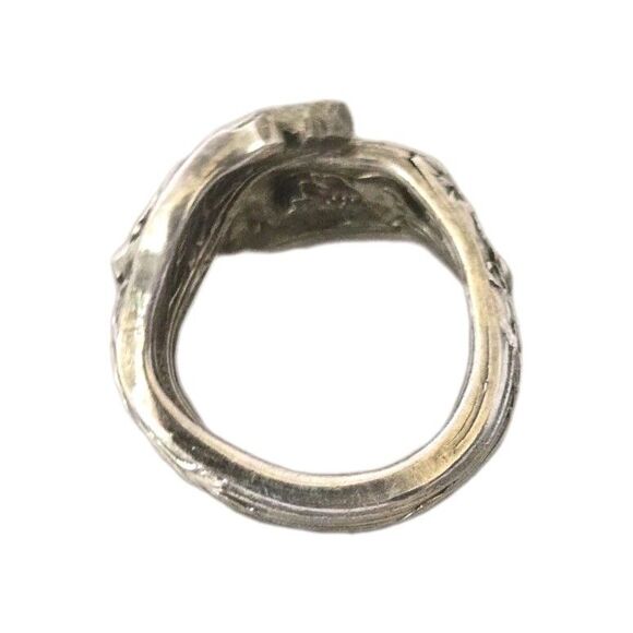 Vintage 1881 Rogers A1 Sterling Silver large Flower Spoon Ring Adjustable Sz:7.5 - Picture 8 of 12